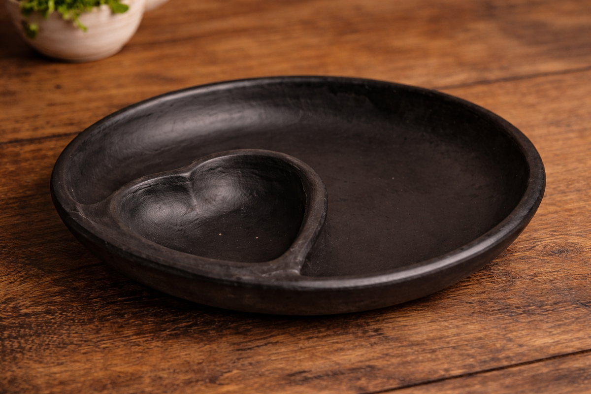 Longpi Plate (Black Pottery)