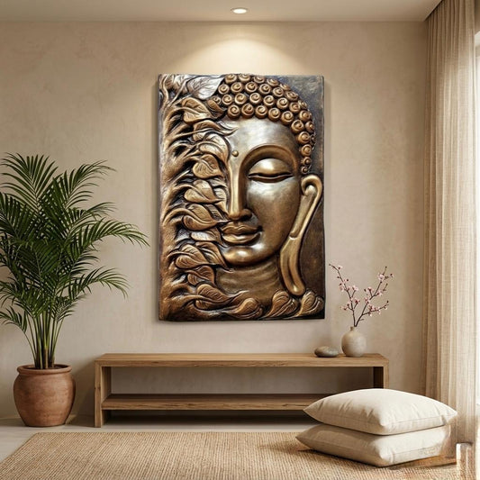 Lord Buddha face in Bronze finish