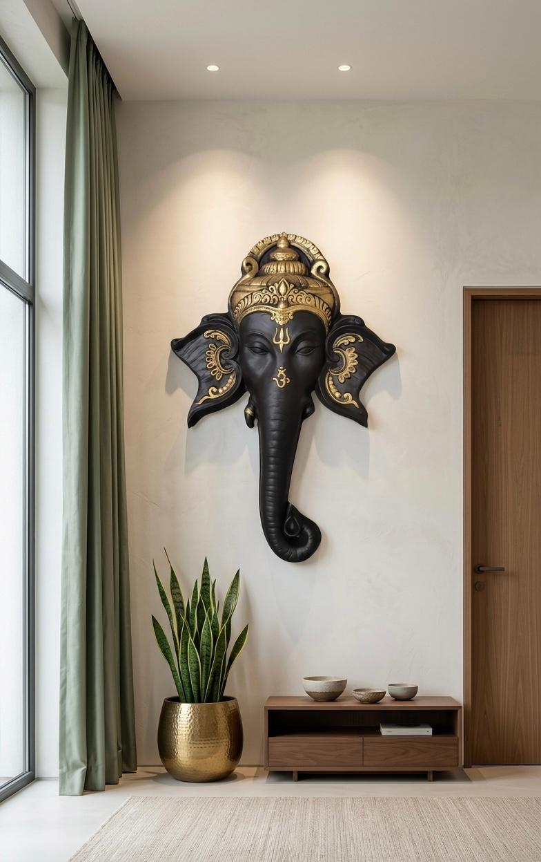 Ganesha face in Black finish